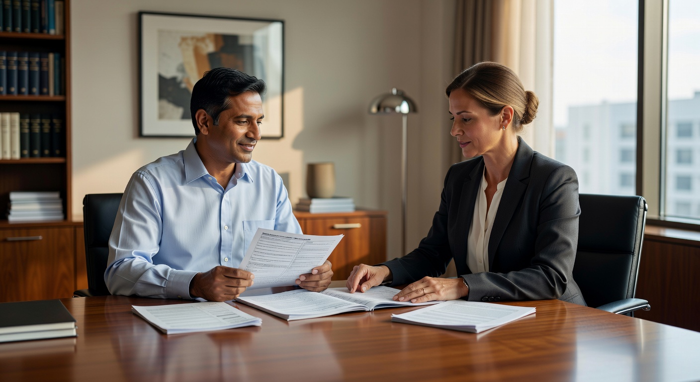 Иммиграционный адвокат изучает дело по корректировке статуса I-485 лица, получившего убежище