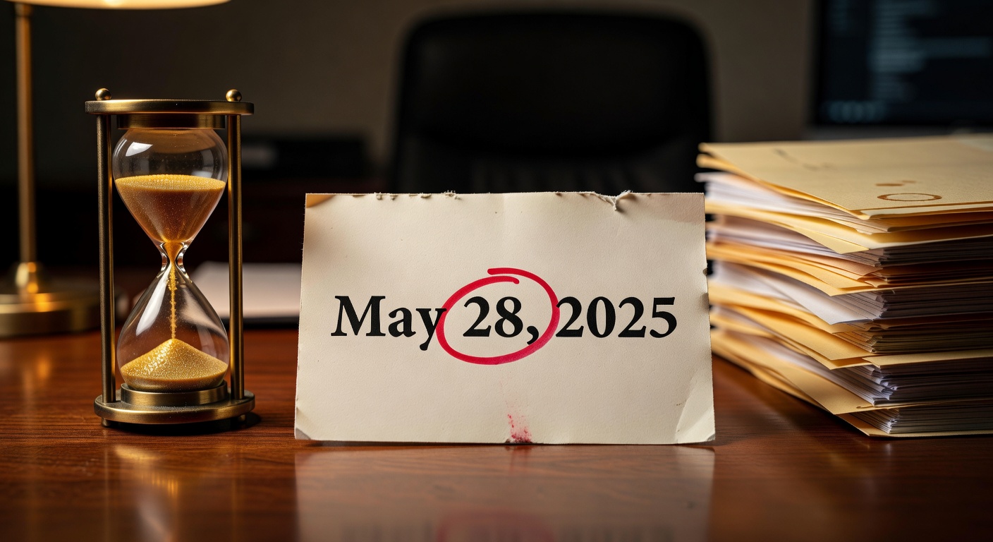 Calendario que muestra el plazo de un año con documentos de solicitud de asilo