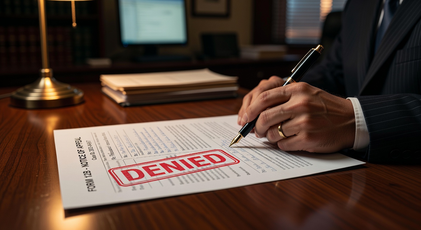 Ҳуҷҷати раддияи мӯҳрдоршуда дар рӯи миз бо адвокате, ки шикоят омода мекунад