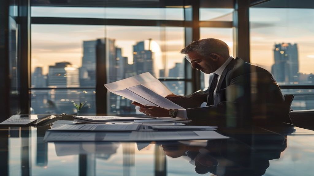 Роҳбари тиҷорат ҳуҷҷатҳои аризаи визаи L-1-ро барои интиқоли дохиликорпоративӣ ба ИМА баррасӣ мекунад