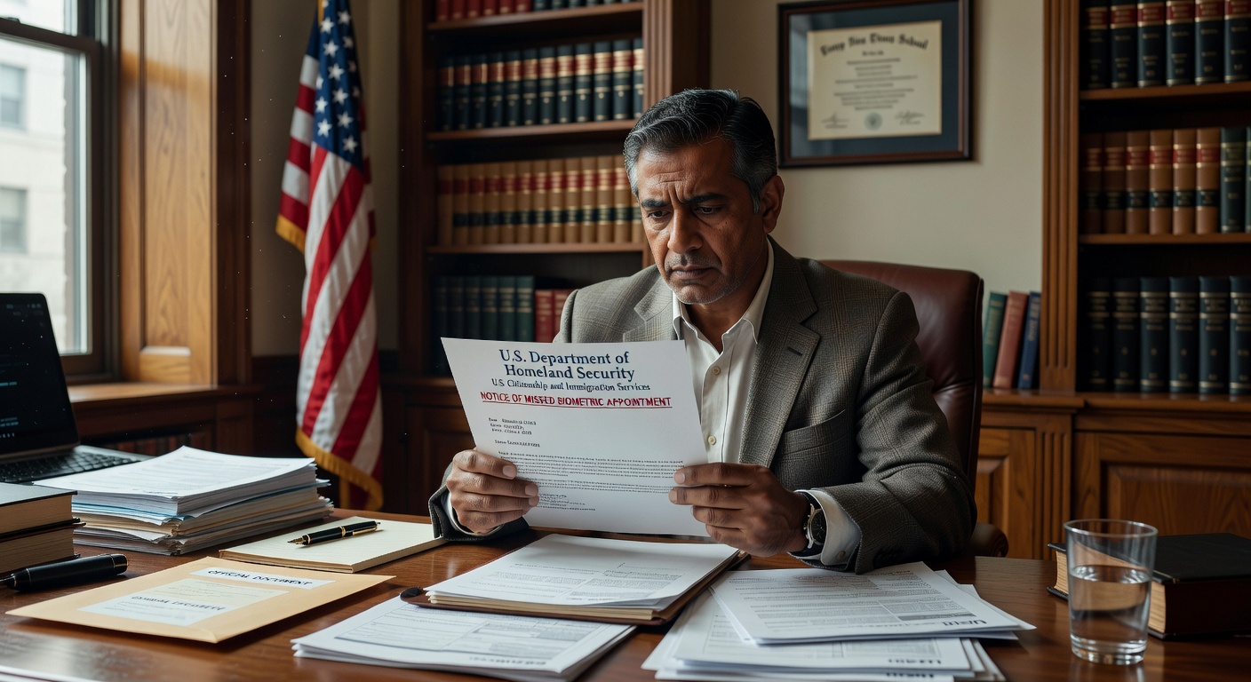 Шахсе, ки огохномаи биометрияи USCIS-ро бо ҳуҷҷатҳои муҳоҷиратӣ баррасӣ мекунад